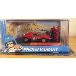 Michel Vaillant autootje Marathon (rode nr. 13 + 4 poppetjes)