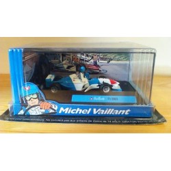 Michel Vaillant autootje F1-2003 (blauwe racewagen + 2 poppetjes)
