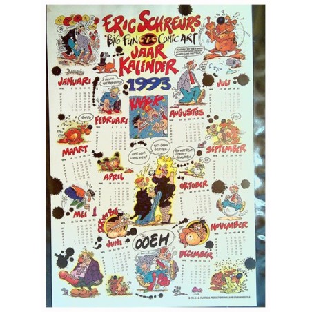 Eric Schreurs Big Fun comic art kalender 1993 1e druk 1992